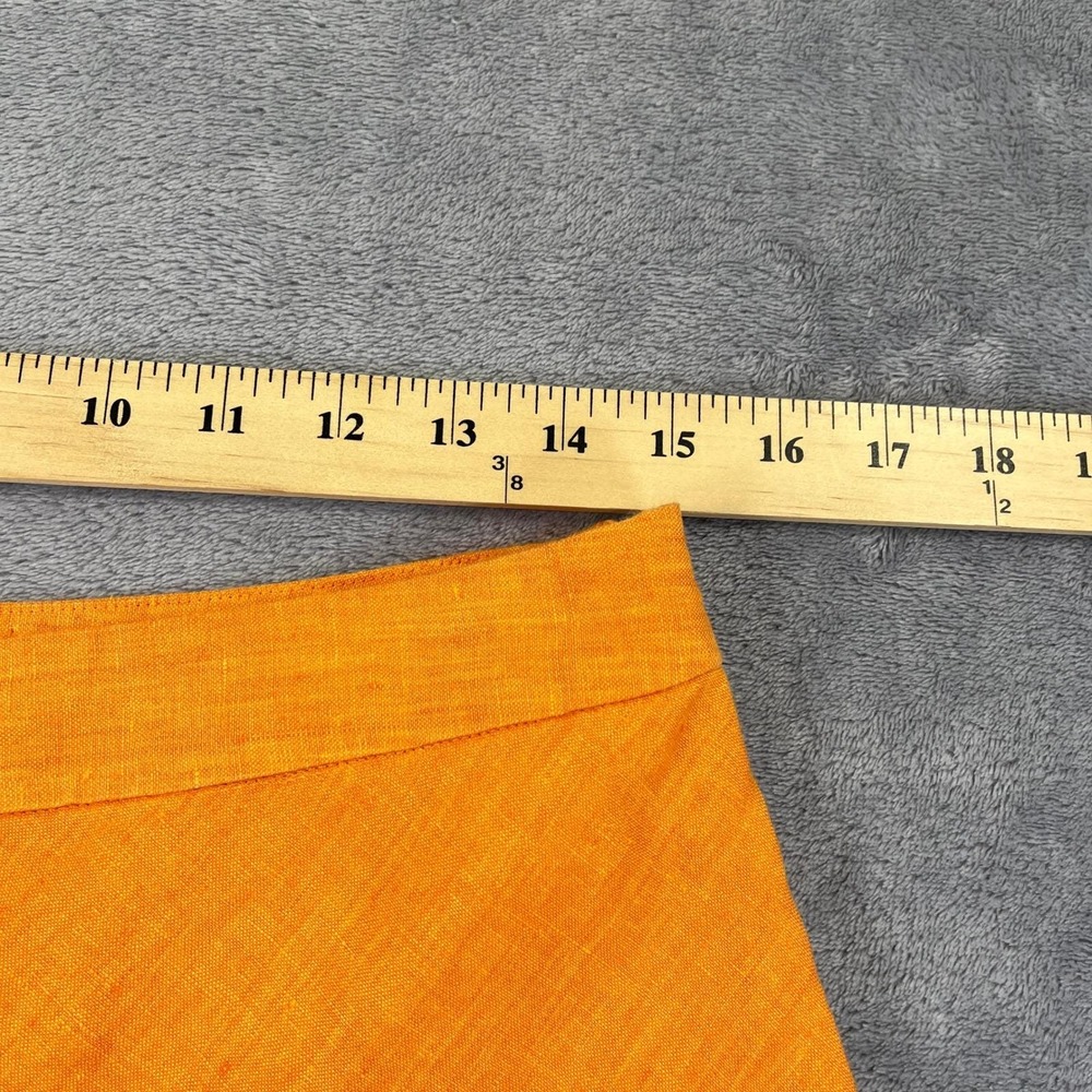 Vintage 2004 Banana Republic Linen Skirt 8 Orange A-Line Midi Coastal Grandma - Picture 7 of 8